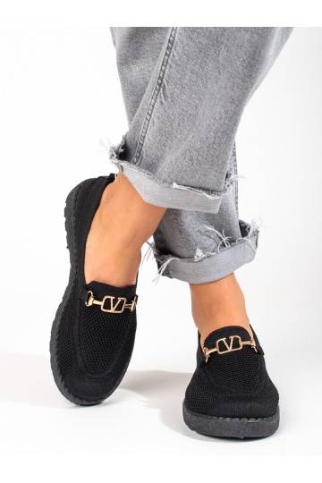 textile Women's moccasins Shelovet black 2