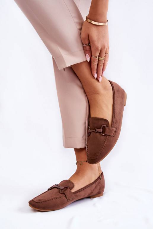 Suede loafers with decoration Brown Santi Suede loafers with decoration Brown Santi