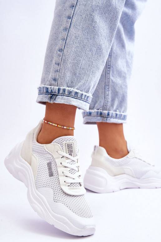 Women's Fabric Sports Shoes Memory Foam System Big Star LL274A064 White Women's Fabric Sports Shoes Memory Foam System Big Star LL274A064 White
