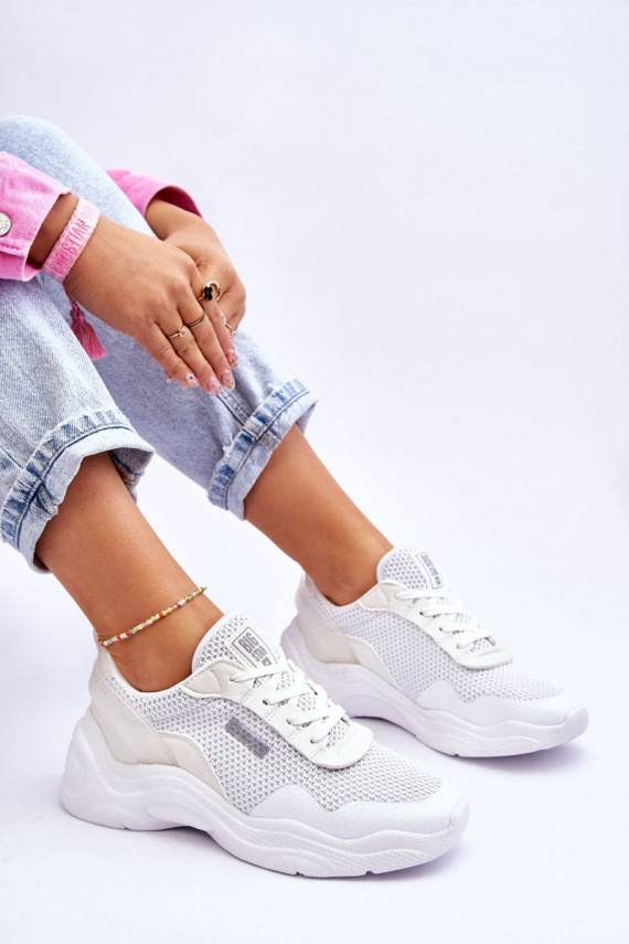 Women's Fabric Sports Shoes Memory Foam System Big Star LL274A064 White
