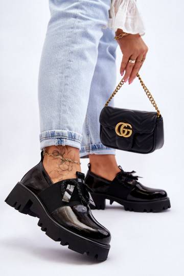 Lacquered Shoes With Ornaments Black Keily 2