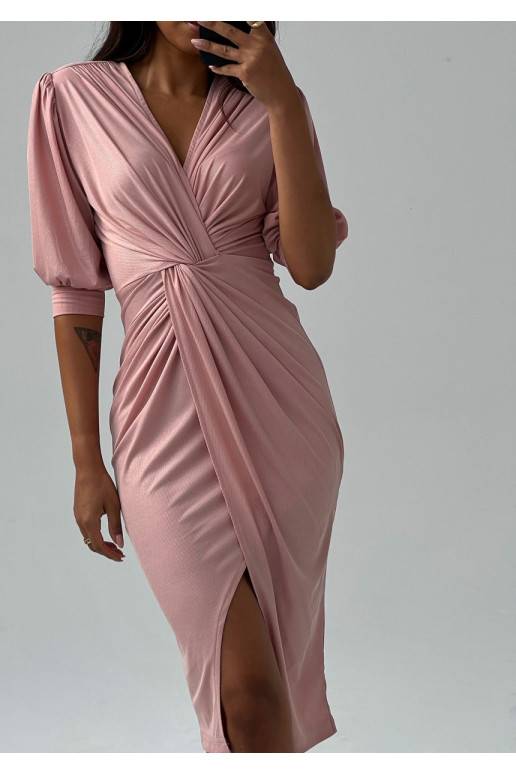 Zoela - Shiny powder pink dress Zoela - Shiny powder pink dress