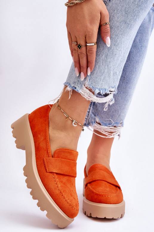 Classic Suede Loafers Loafers Orange Corrin