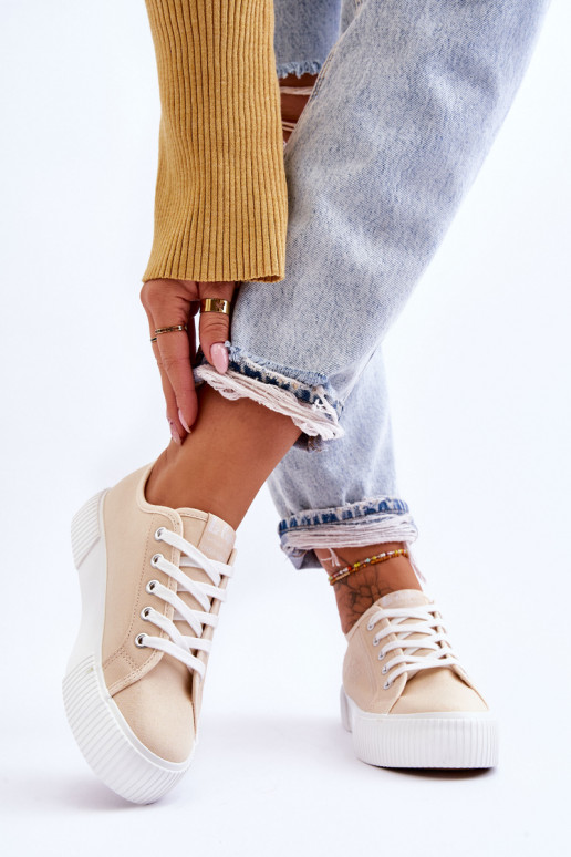 Comfortable Sneakers On The Platform Lee Cooper LCW-23-31-1808L Beige Comfortable Sneakers On The Platform Lee Cooper LCW-23-31-1808L Beige
