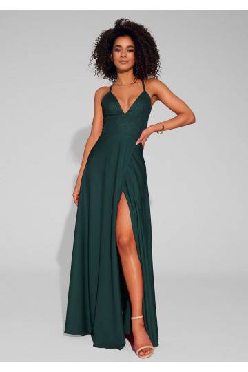 Selena - Shiny green maxi dress 2