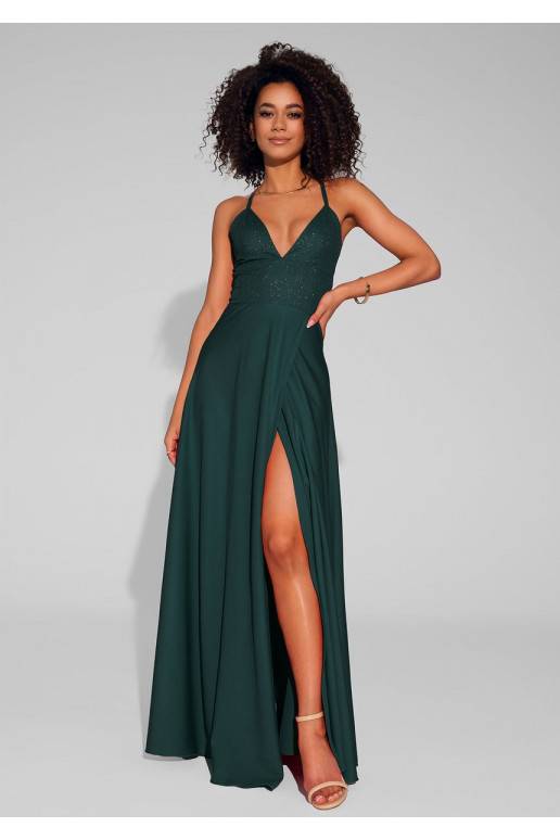 Selena - Shiny green maxi dress Selena - Shiny green maxi dress