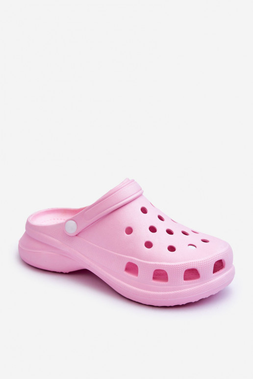 Foam Crocs Sandals On A Chunky Sole Pink Katniss