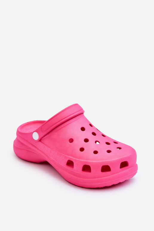 Foam Crocs Sandals On A Chunky Sole Dark pink Katniss