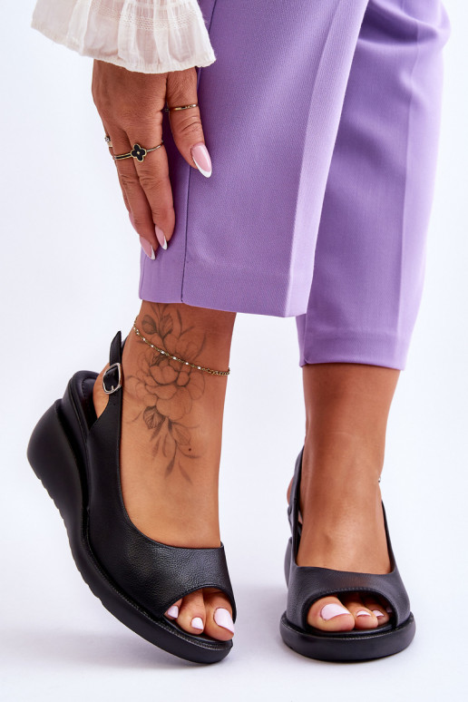 Women's Wedge Sandals Sergio Leone SK853 Black