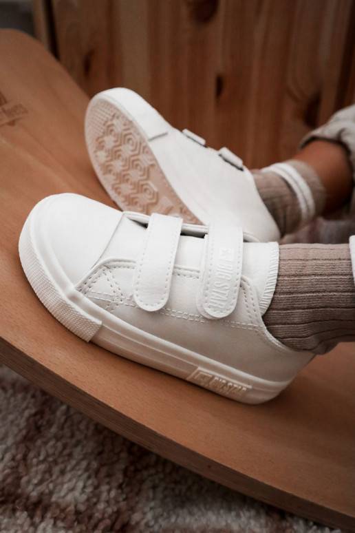 Children's Leather Sneakers With Velcro BIG STAR KK374093 White Children's Leather Sneakers With Velcro BIG STAR KK374093 White