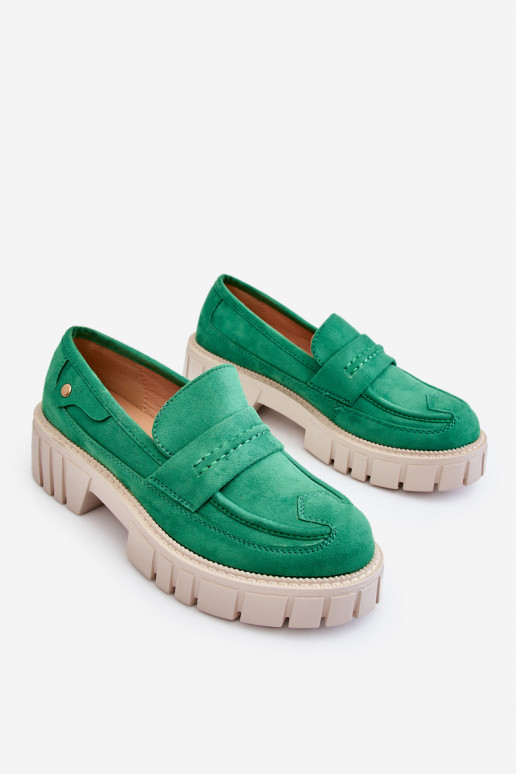 Women's Suede Slip-On Shoes Green Fiorell