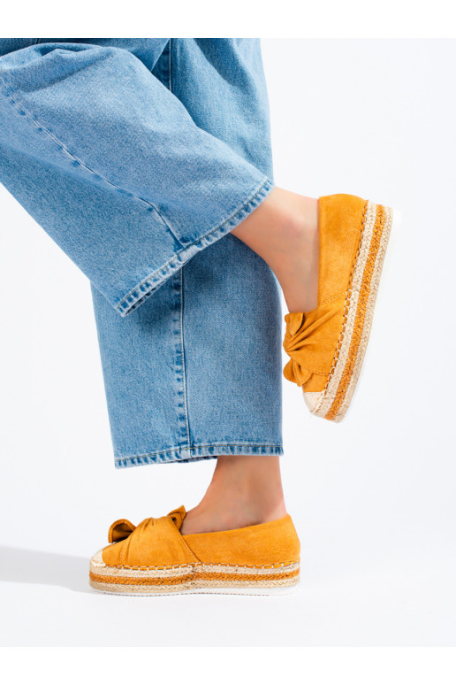 of suede espadrilles with platform with bow Shelovet Brown color
