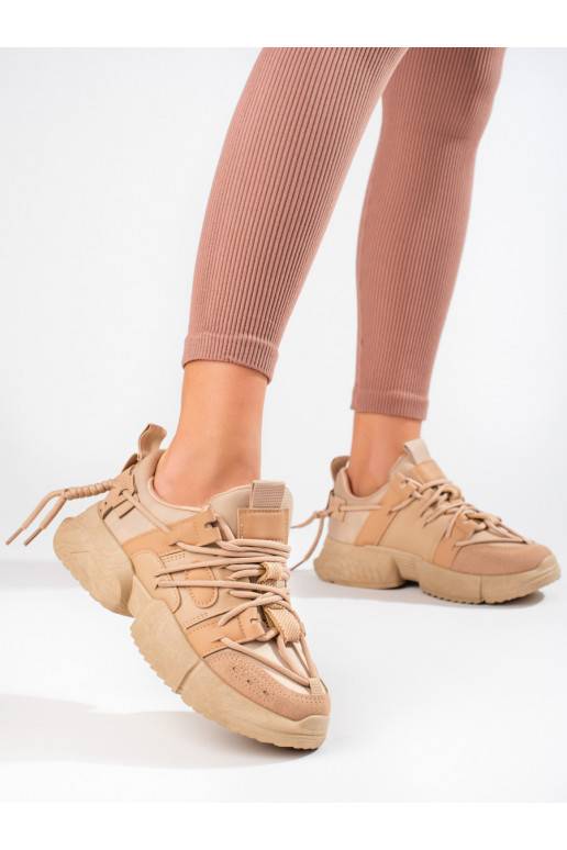 beige Sneakers model shoes Shelovet 