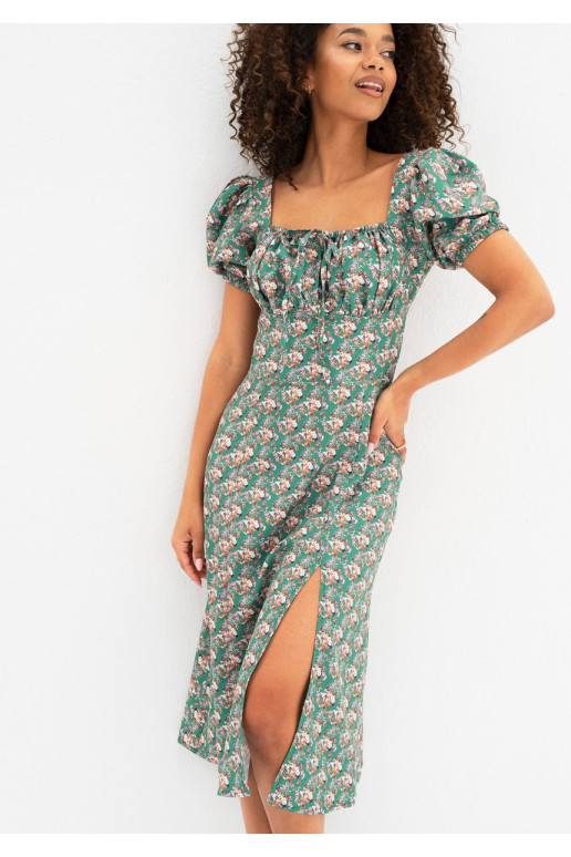 Marsela - Green floral midi dress