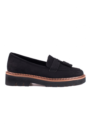 of suede Women's moccasins Vinceza black 2