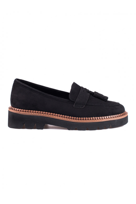 of suede Women's moccasins Vinceza black