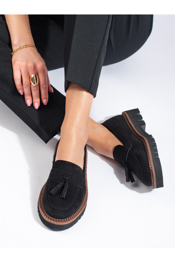 of suede Women's moccasins Vinceza black