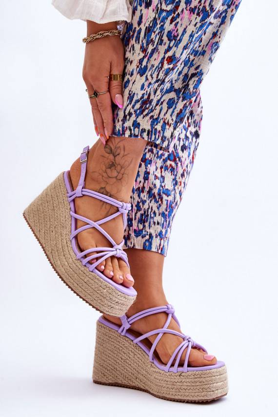Fashionable Wedge Sandals With Braid Violet Nessia 