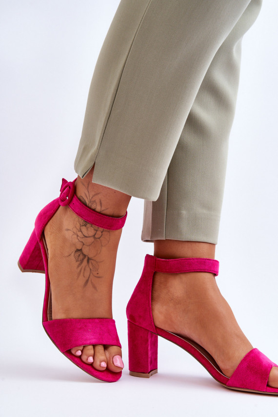 Women's Sandals On Heel suede Fuchsia Lexi
