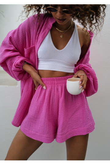 Palma - Pink muslin shorts 2
