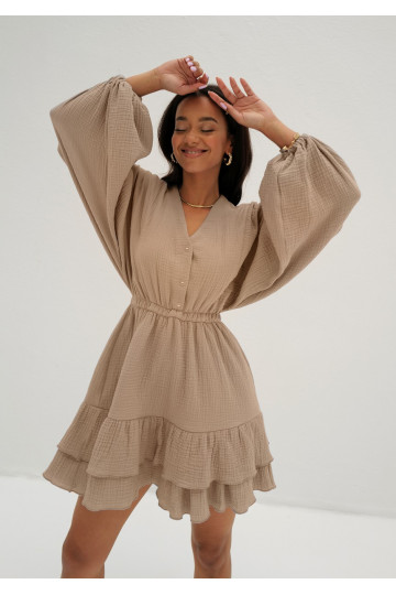 Milla - Beige muslin dress 2