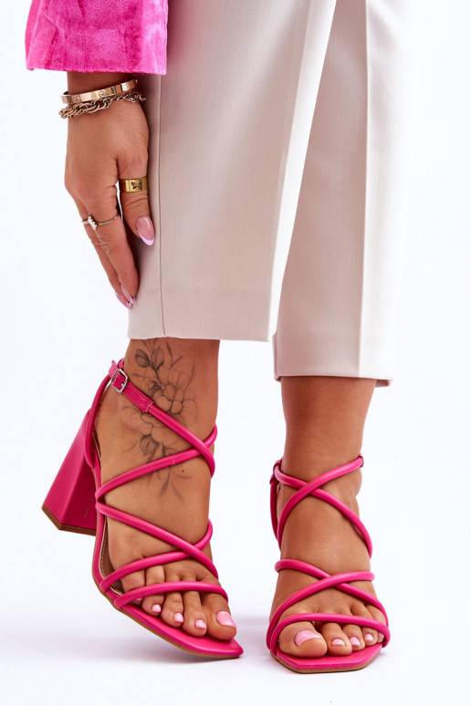 Classic Sandals On High Heel Fuchsia Lucetta