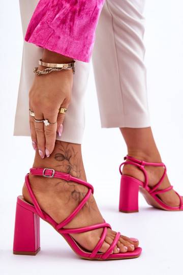Classic Sandals On High Heel Fuchsia Lucetta 2