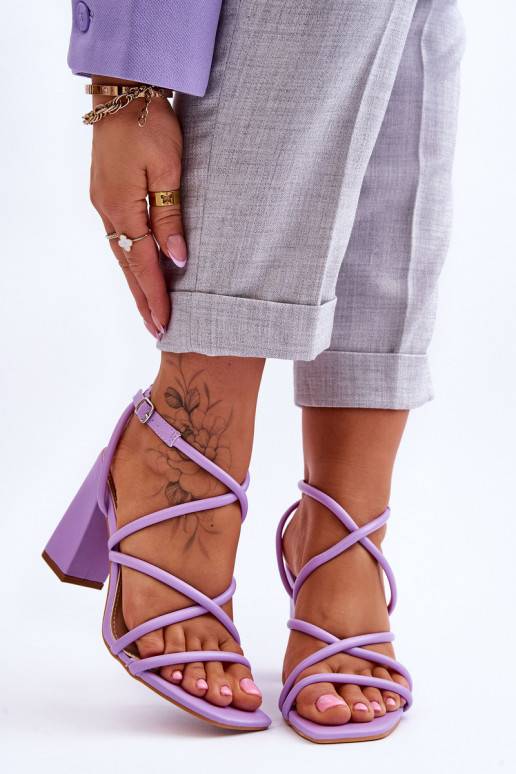Classic Sandals On High Heel Violet Lucetta