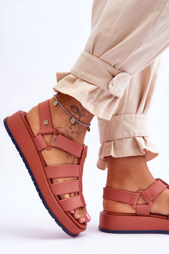 ZAXY Women's Vegan Velcro Sandals JJ285016 Dusty Pink