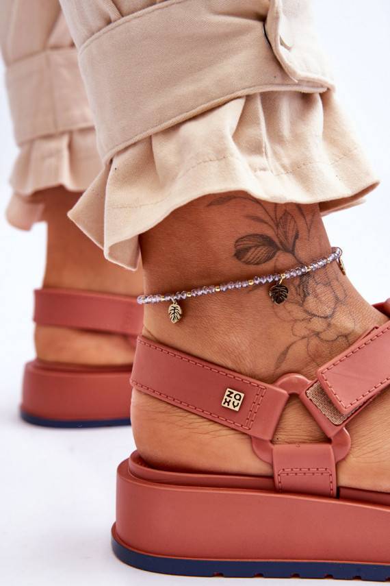 ZAXY Women's Vegan Velcro Sandals JJ285016 Dusty Pink