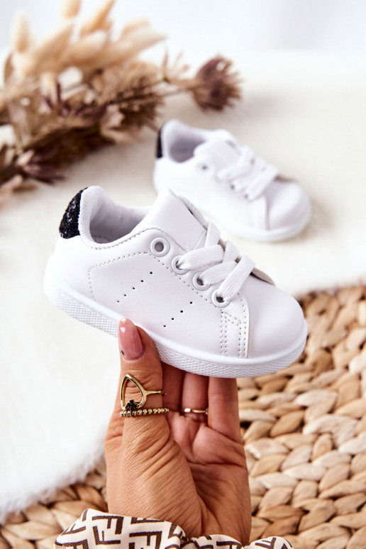 Children's Sneakers White-Black Glossy