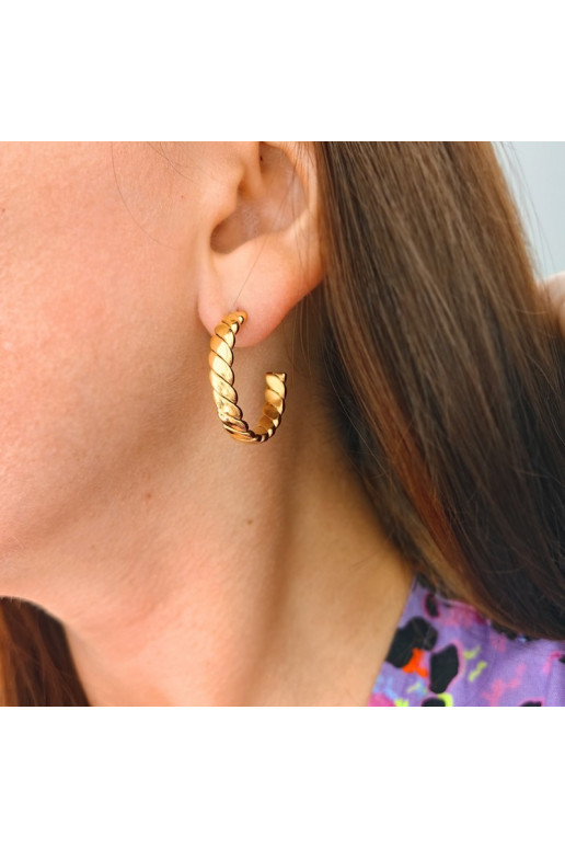 gold color-plated stainless steel earrings cover with gold KST2932