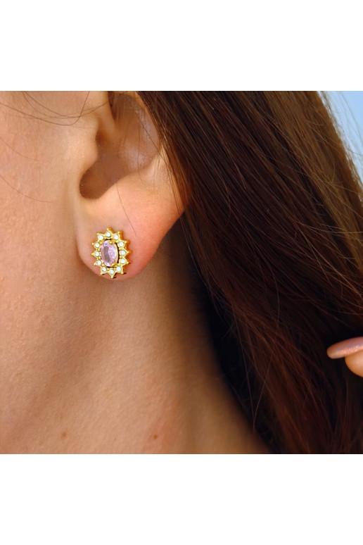 gold color-plated stainless steel earrings cover with gold KST2934