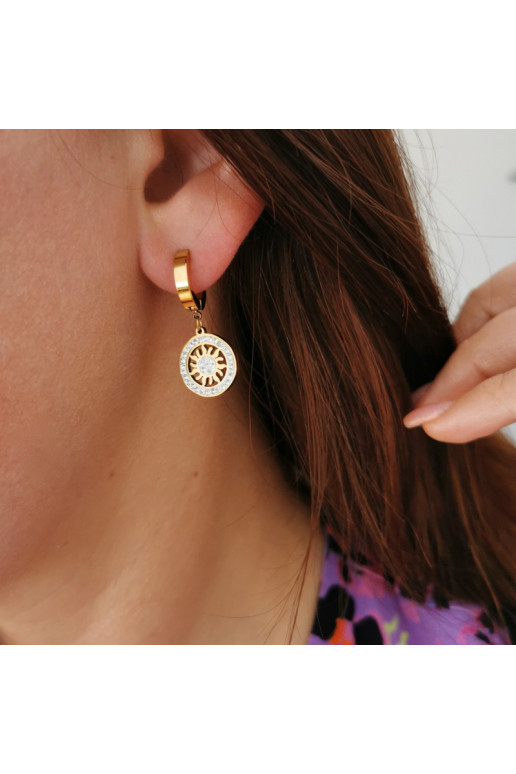 gold color-plated stainless steel earrings cover with gold KST2952