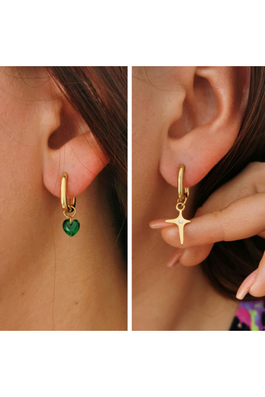 gold color-plated stainless steel earrings KST2942