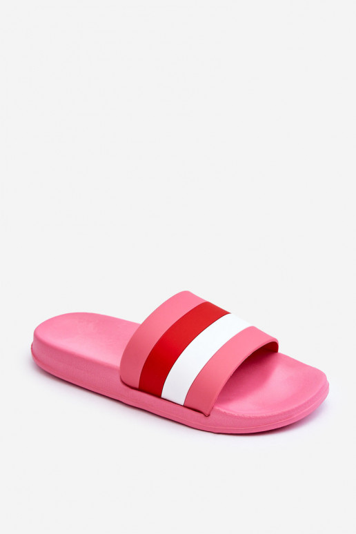Women's Striped Slippers Dark pink Vision