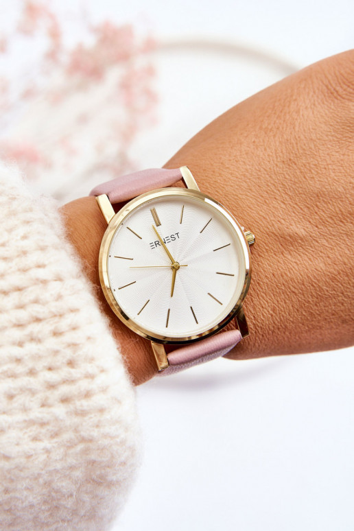 Women's Watch With Gold Case Ernest Pink Vega