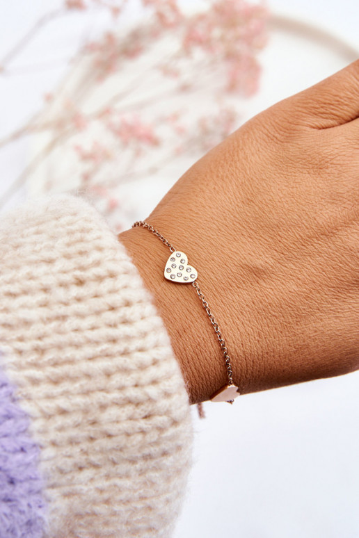 Women's Celebrity Bracelet 3 Hearts Rose Gold