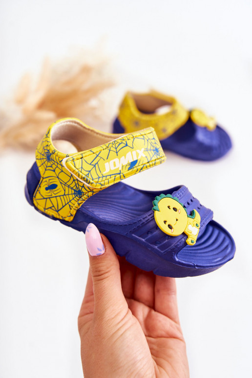 Light Foam Children's Sandals With Velcro navy blue Asti