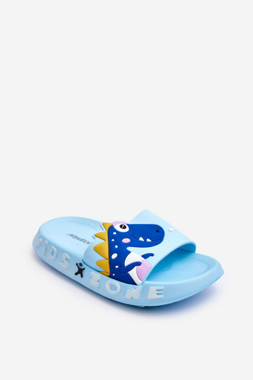 Children's Foam Slippers Dinosaur Light Blue Dario