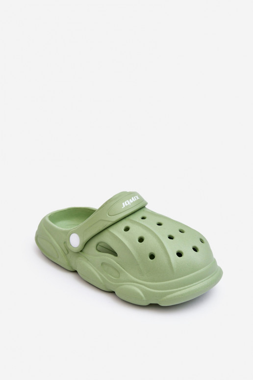 Children's Foam Slippers Crocs Green Cloudy
