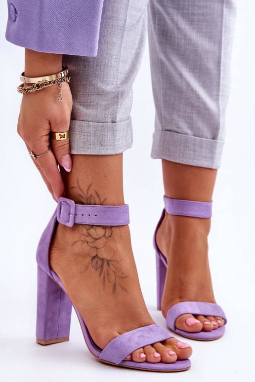 Suede High Heels Sandals Violet Jacqueline 