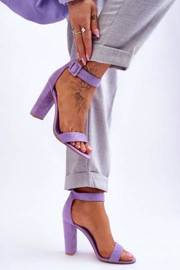 Suede High Heels Sandals Violet Jacqueline  2