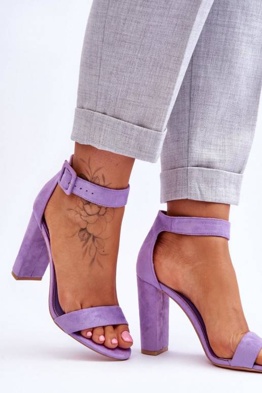 Suede High Heels Sandals Violet Jacqueline  Suede High Heels Sandals Violet Jacqueline