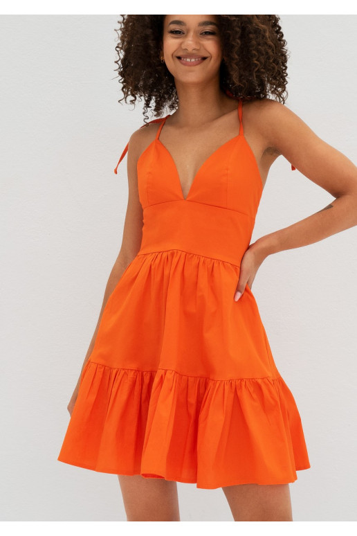 Alexa - Orange mini summer dress