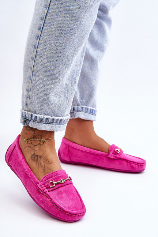 Women's Classic Suede Moccasins Pink Corinell