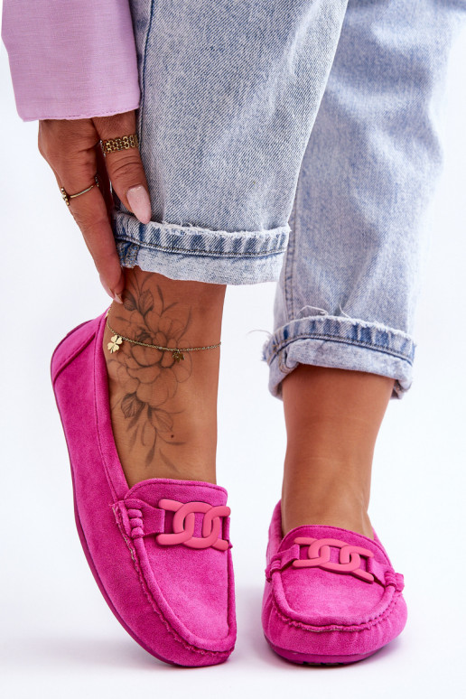 Women's Fashionable Suede Moccasins Pink Rabell