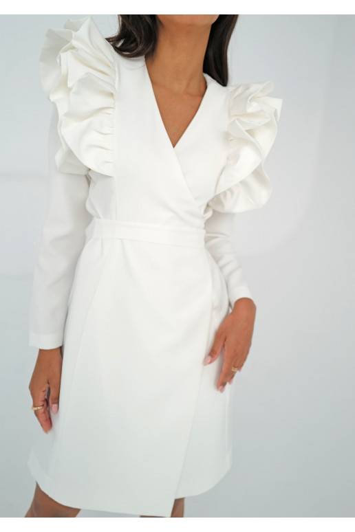 Donata - Ecrue mini wrap dress Donata - Ecrue mini wrap dress