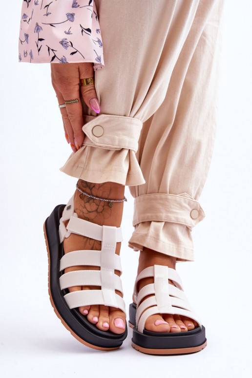 ZAXY Women's Vegan Velcro Sandals JJ285015 Light beige