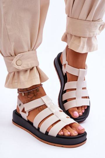 ZAXY Women's Vegan Velcro Sandals JJ285015 Light beige 2